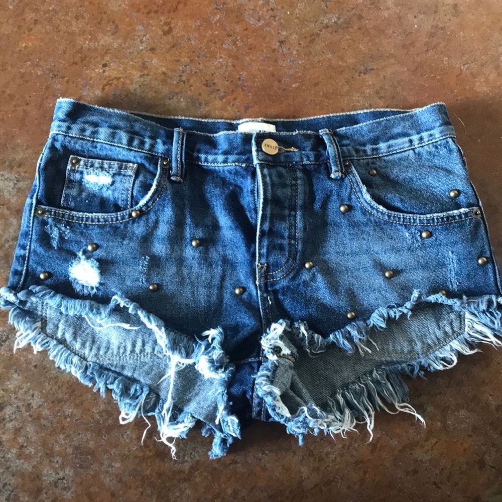 Studded Amuse Society jean shorts